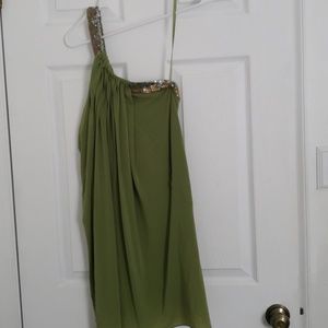 BGBC green one shoulder dress with sequins
